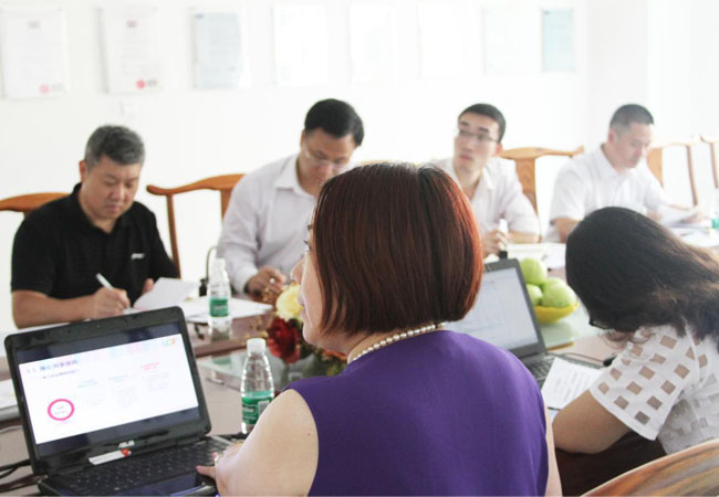 mile米乐集团创始人龙平芳女士向上市办领导介绍了mile米乐集团